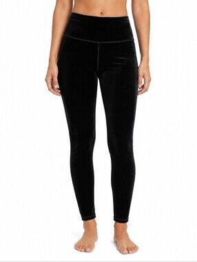 Athleta Elation Velvet Tight Leggings Black Size Medium High Rise Soft Stretch